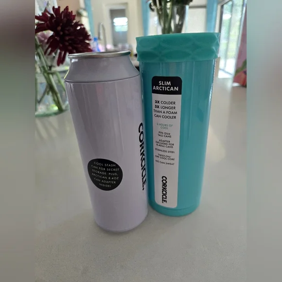 Corkcicle Slim Arctican - Turquoise Can Cooler - Picture 3 of 9